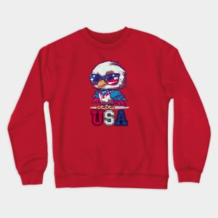 Cute Patriotic Eagle Embodying American USA Pride Crewneck Sweatshirt